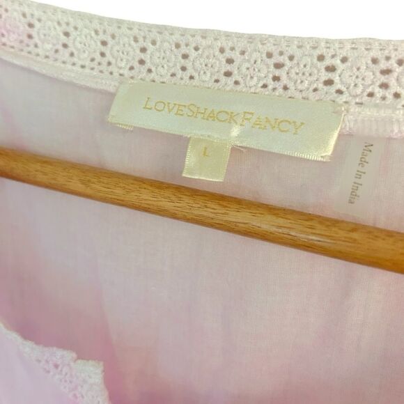 LoveShackFancy Liv Tie Dye Pink Lace Ruffle Mini Dress, Size Large - Picture 5 of 12